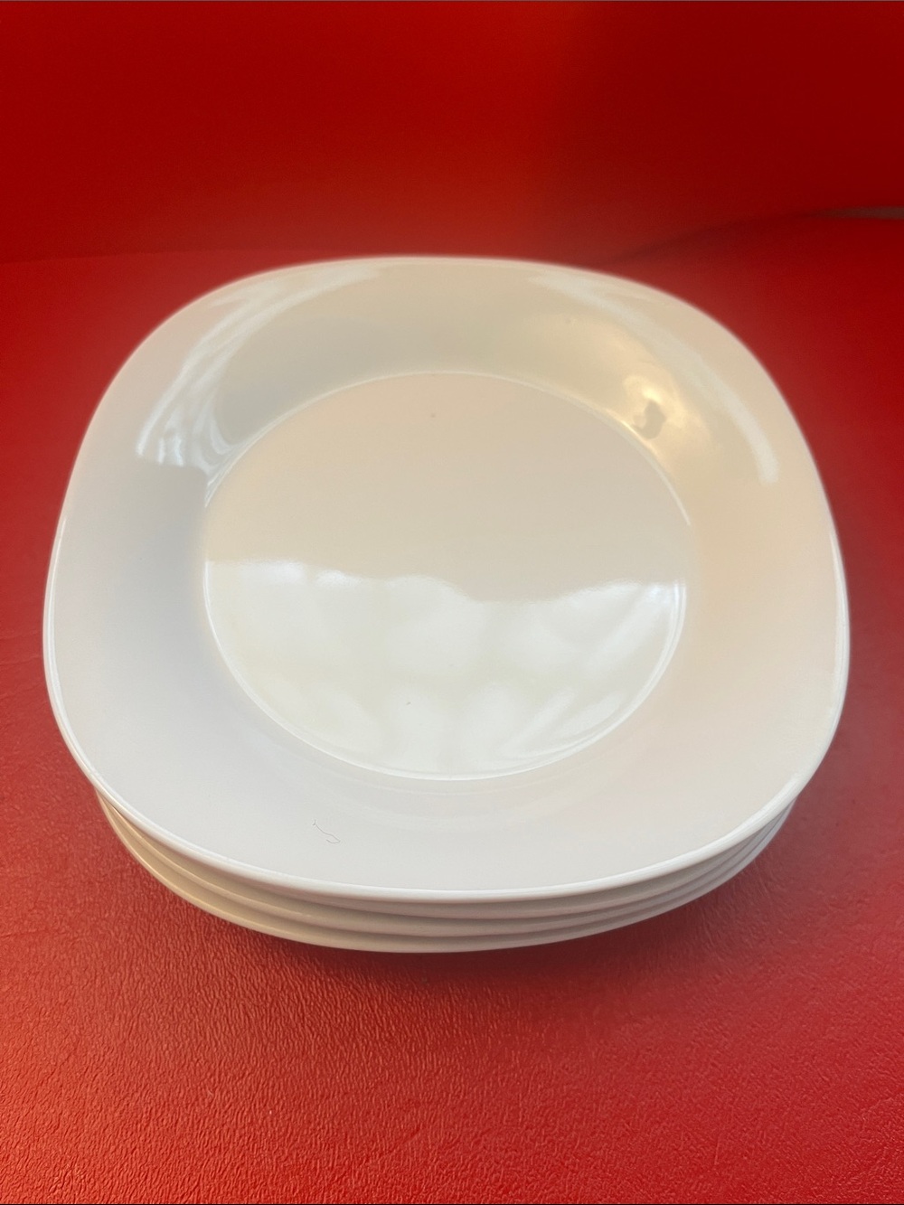 Crate&Barrel White Square appetizer Plates - Set of 4 5”7/8